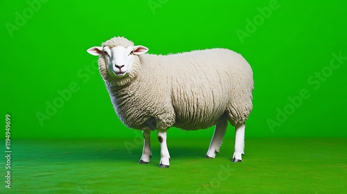 Sheep posing green screen studio background advertising photo