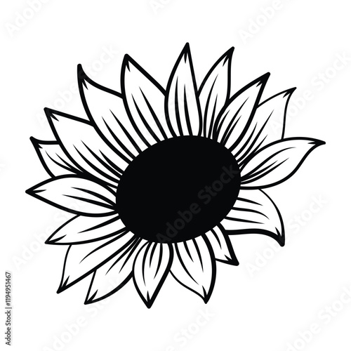 Sunflower Coloring Pages High-Quality Hand-Drawn Sunflowers Ideal for Stress Relief and Artistic Exploration. 