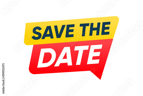 Save The Date Banner isolated vector design template