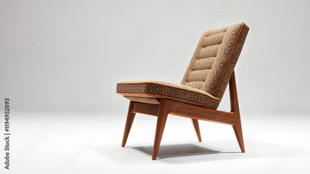 Mid-Century Modern Chair, White Background, High-Quality AI Photo, Bright Colors, Depth, Mood, Lighting, Atmosphere, Style Mid-Century Modern Chair, White Background, High-Quality AI Photo, Bright Colors, Depth, Mood, Lighting, Atmosphere, Style