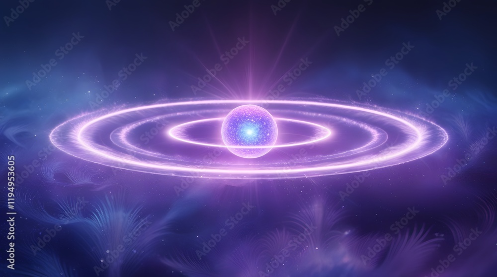 Obraz premium Mesmerizing Luminous Halo Effect with Central Orb in Blue and Purple 