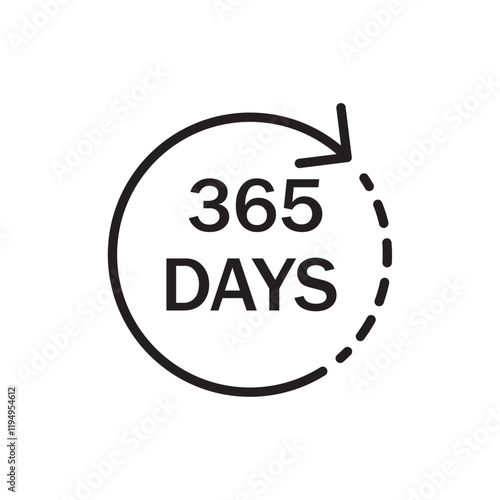 365 day Icon Flat illustration sign