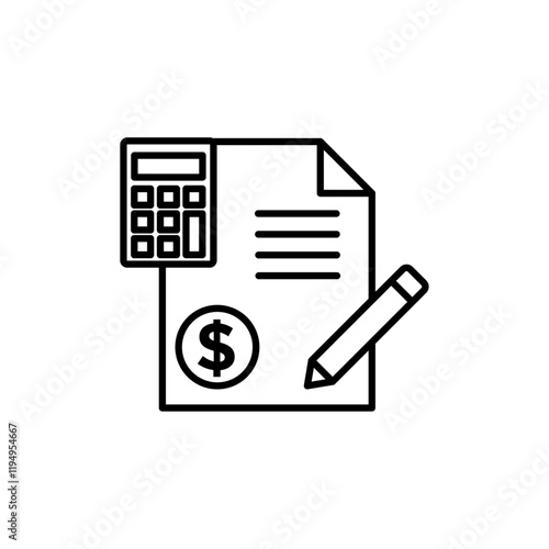 Accounting icon Flat illustration sign