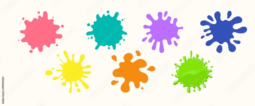 set of colorful blots set of colorful blots