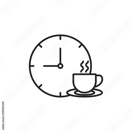 Coffee time icon Flat illustration sign