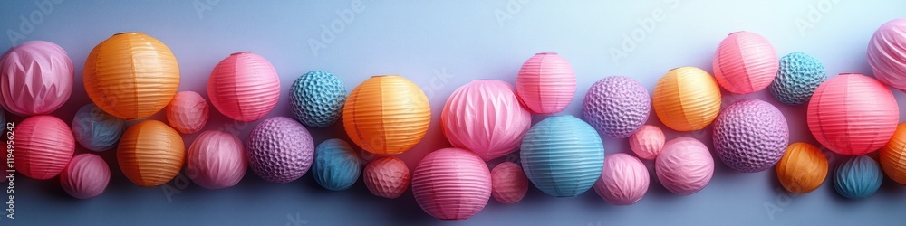 Fototapeta premium Pastel Paper Lanterns Delightful Decoration