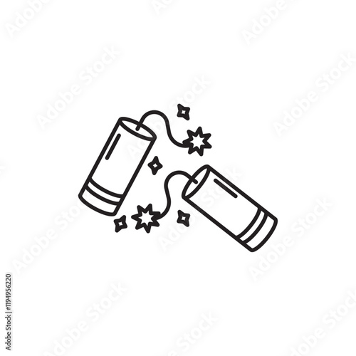 firecracker icon Flat illustration sign