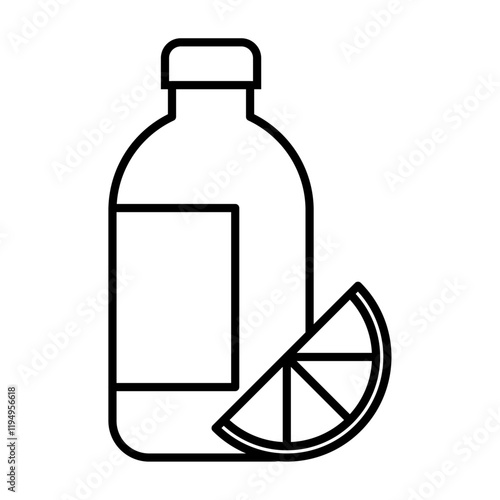 Juice bottle icon Flat illustration sign