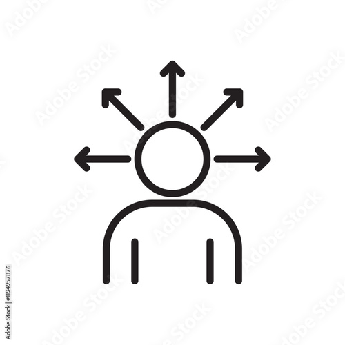 Self awareness icon Flat illustration sign