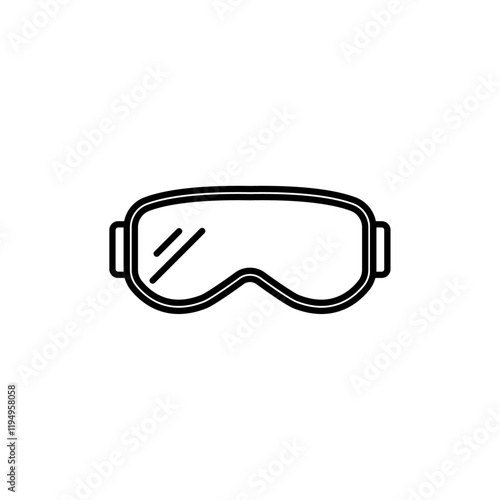 Ski goggles icon Flat illustration sign