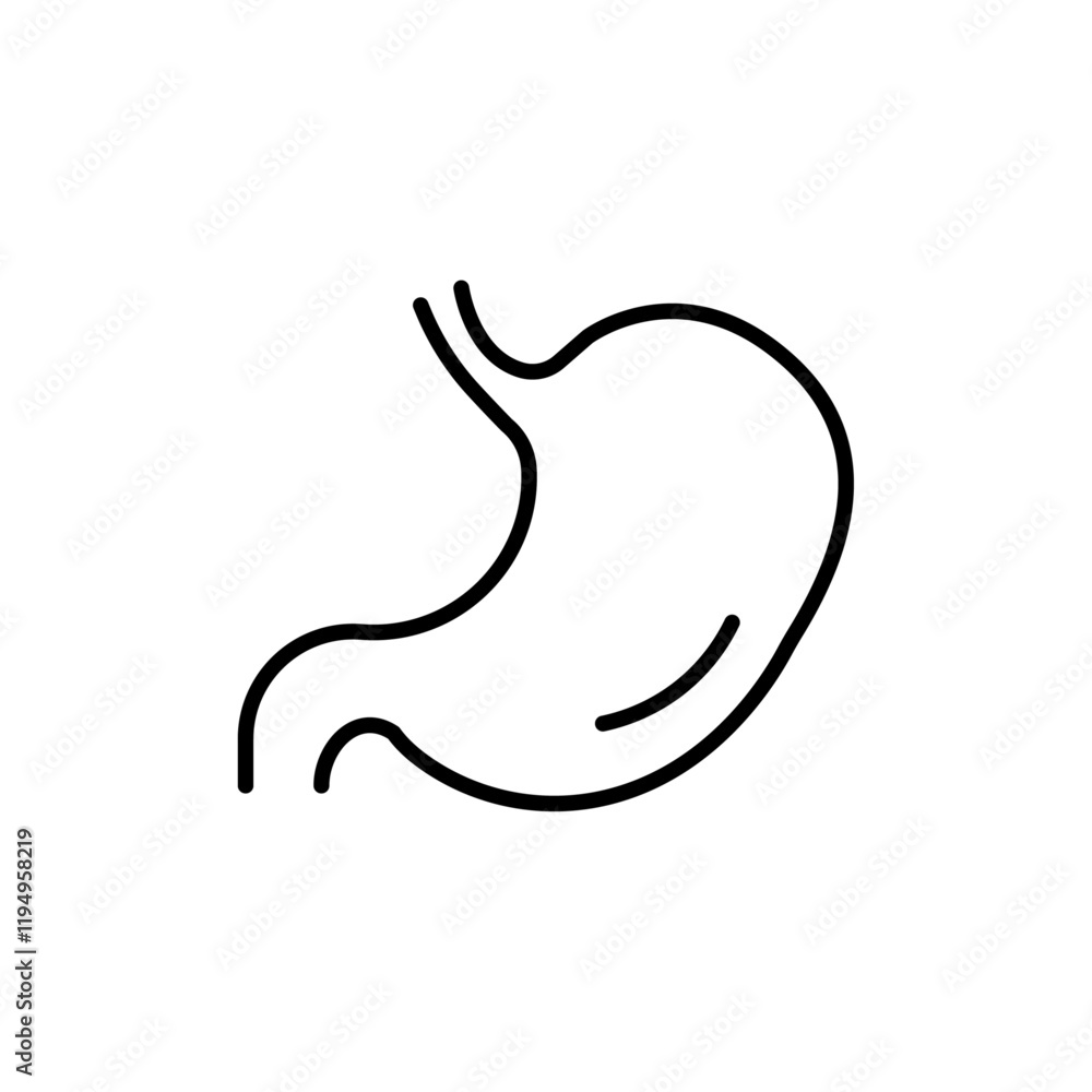 Stomach icon Flat illustration sign Stomach icon Flat illustration sign