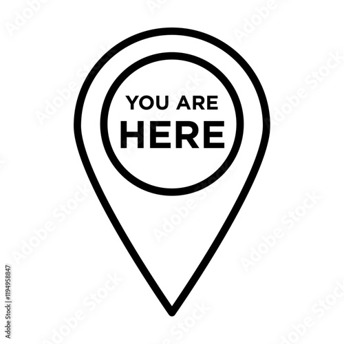 Free Download You are Here Pointer Icon Flat illustration sign - GFXLoad