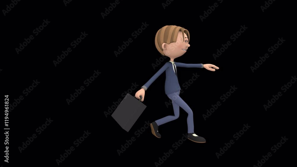 Happy Cartoon Businessman Dance – 3d render looped with alpha channel. Happy Cartoon Businessman Dance – 3d render looped with alpha channel.
