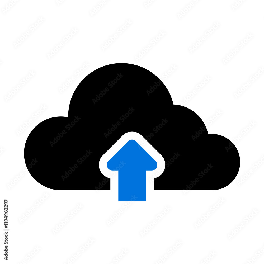 Cloud upload icon on transparent background Cloud upload icon on transparent background