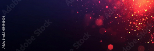 abstract background with Dark red, blue and gold particle. Golden light shine particles bokeh on navy blue background
