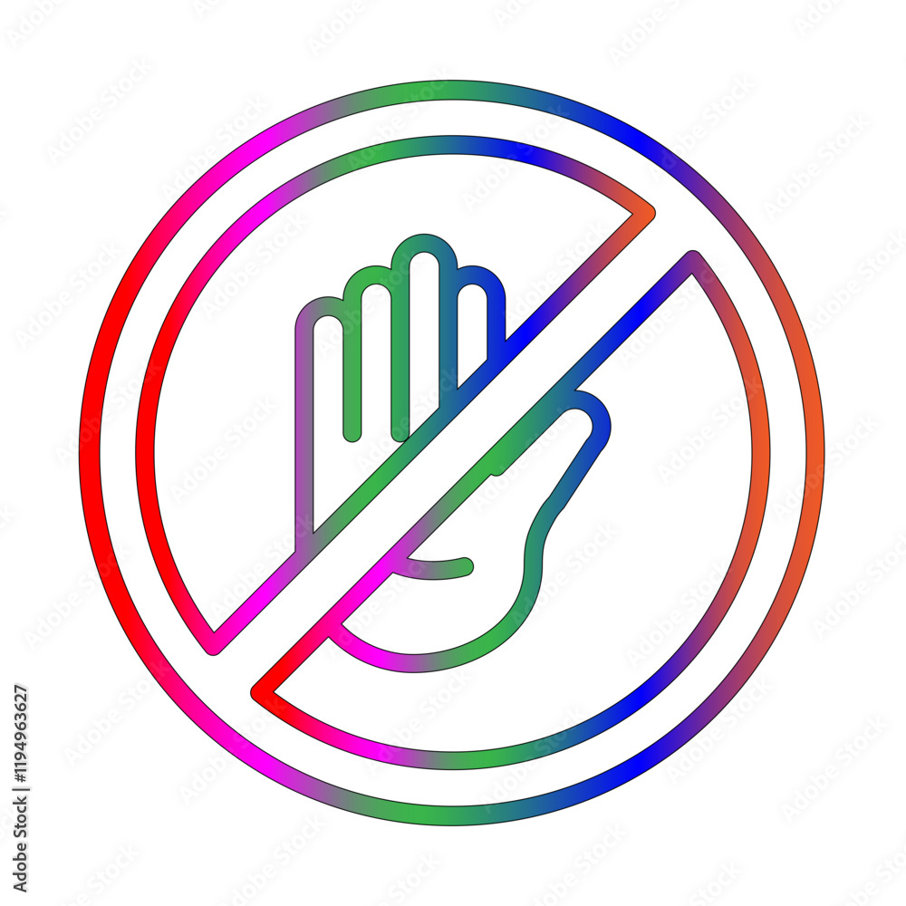 No entry icon line gradient icon