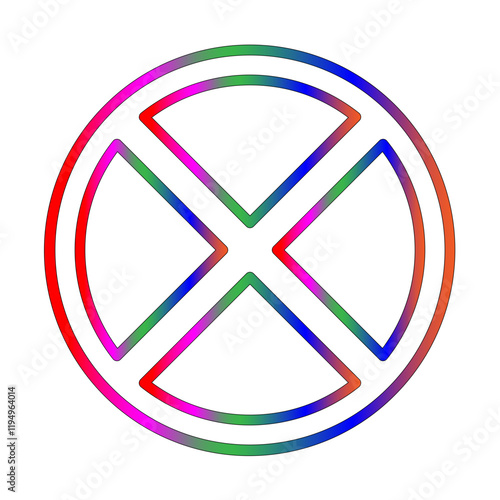 No stopping icon line gradient icon