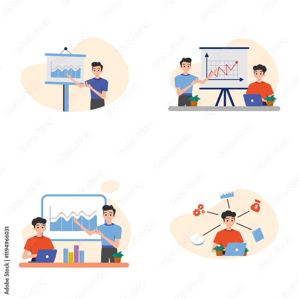 Data Analysis Vector Illustration Flat Design Stock Illustrations Data Analysis Vector Illustration Flat Design Stock Illustrations