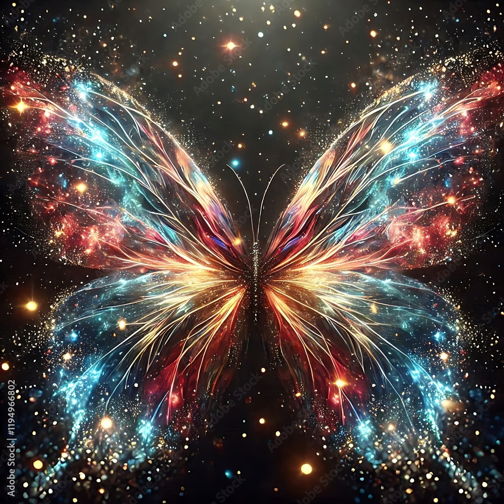 Fototapeta premium Butterfly Wings Made of Stardust and Galaxies