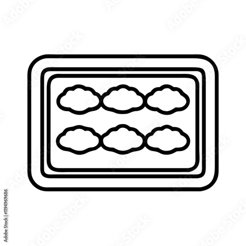 baking sheet icon, baking sheet line art - simple line art of baking sheet, perfect for baking sheet logos and icons and themed design 
