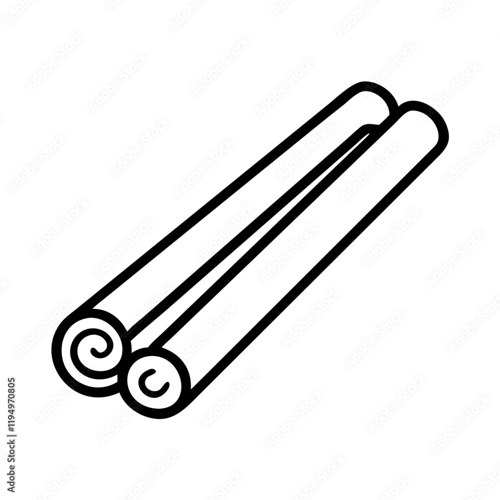 cinnamon stick icon, cinnamon stick line art - simple line art of cinnamon stick, perfect for cinnamon stick logos and icons and themed design cinnamon stick icon, cinnamon stick line art - simple line art of cinnamon stick, perfect for cinnamon stick logos and icons and themed design