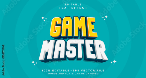 Editable text style effect - Game Master text style theme.