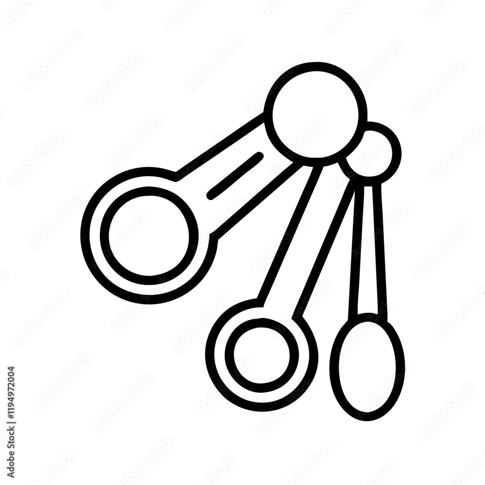measuring spoons icon, measuring spoons line art - simple line art of measuring spoons, perfect for measuring spoons logos and icons and themed design measuring spoons icon, measuring spoons line art - simple line art of measuring spoons, perfect for measuring spoons logos and icons and themed design