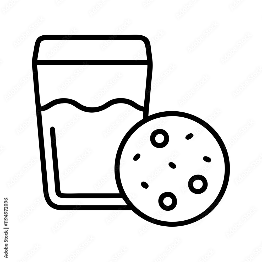 milk and cookies icon, milk and cookies line art - simple line art of milk and cookies, perfect for milk and cookies logos and icons and themed design milk and cookies icon, milk and cookies line art - simple line art of milk and cookies, perfect for milk and cookies logos and icons and themed design