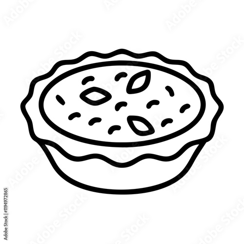 pecan pie icon, pecan pie line art - simple line art of pecan pie, perfect for pecan pie logos and icons and themed design 