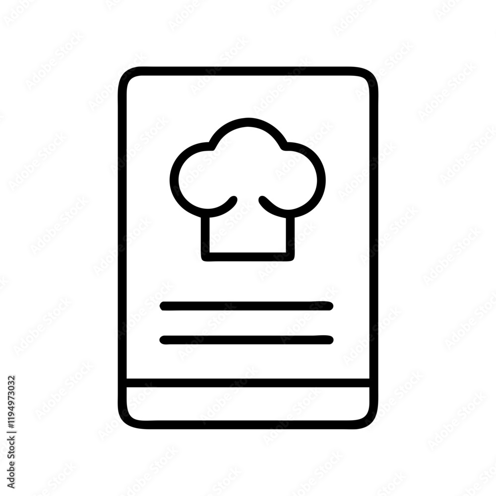 recipe card icon, recipe card line art - simple line art of recipe card, perfect for recipe card logos and icons and themed design recipe card icon, recipe card line art - simple line art of recipe card, perfect for recipe card logos and icons and themed design