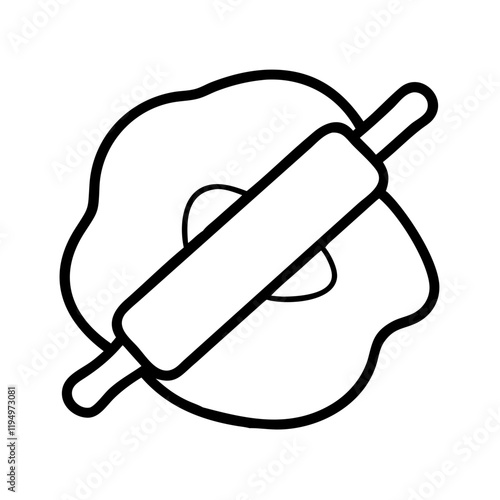 rolling out dough icon, rolling out dough line art - simple line art of rolling out dough, perfect for rolling out dough logos and icons and themed design 