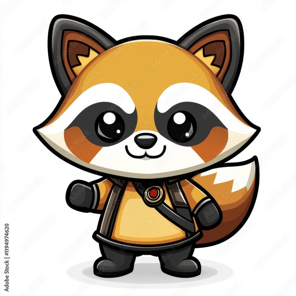 Adorable Red Panda Cartoon Character in Outfit Adorable Red Panda Cartoon Character in Outfit