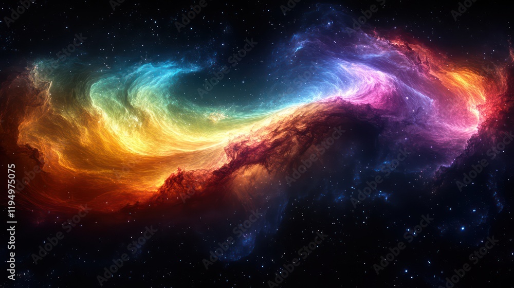 Fototapeta premium Cosmic Nebula: A Symphony of Celestial Colors