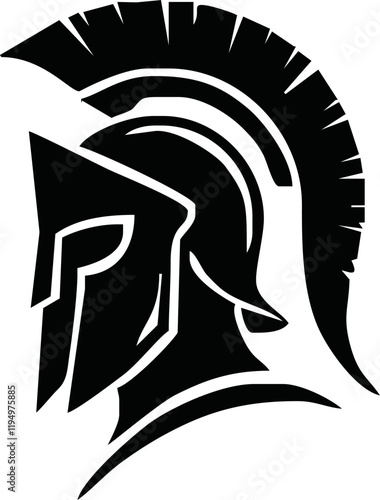 Spartan warrior helmet, symbol logo vector