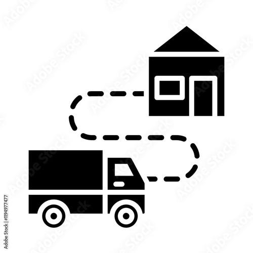 Truck Route glyph icon