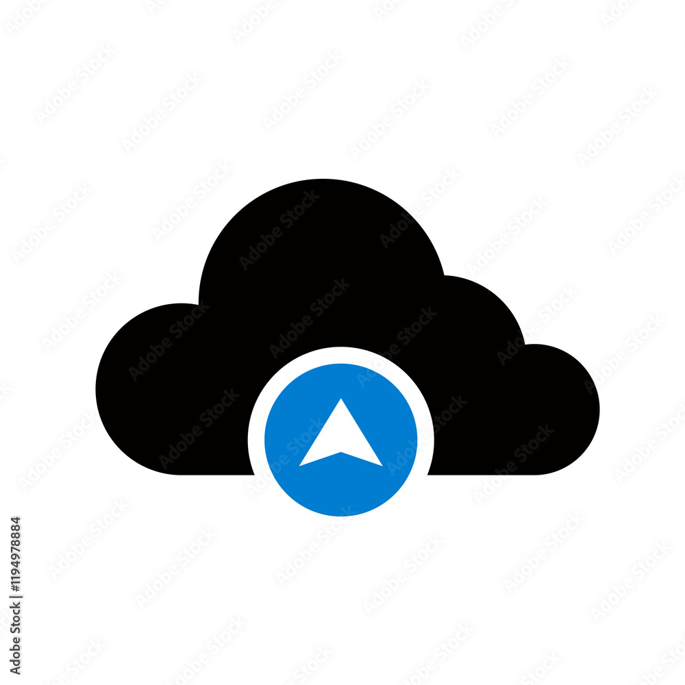 Cloud Upload Icon on transparent background Cloud Upload Icon on transparent background