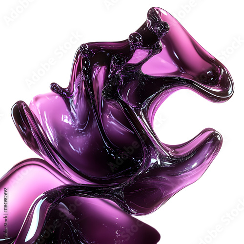 abstract pink black fluid glass isolated