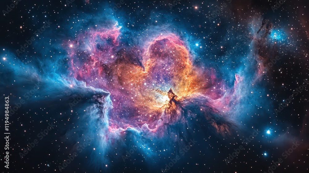 Obraz premium Cosmic Nebula: A Celestial Tapestry of Stars and Gas