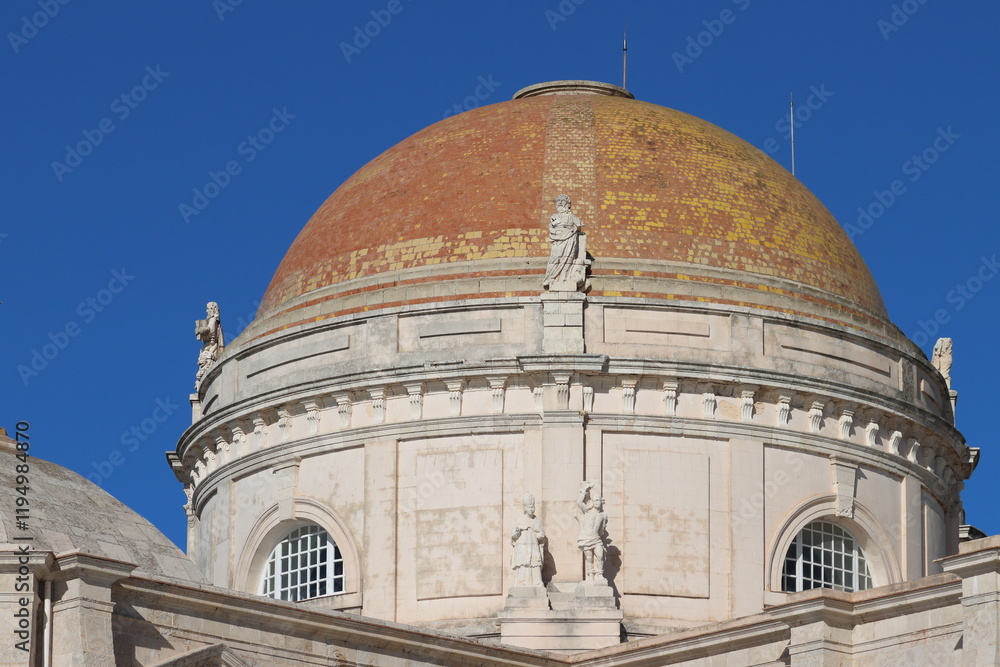 Fototapeta premium Cathedral of the Holy Cross over the Waters (Spanish: Catedral de Santa Cruz sobre las Aguas), a Catholic cathedral in Cádiz, southern Spain