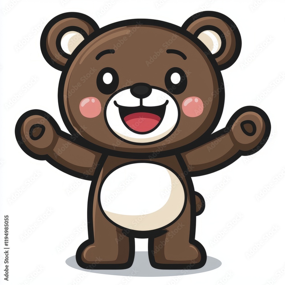 Happy Brown Bear Cartoon Character Illustration Happy Brown Bear Cartoon Character Illustration