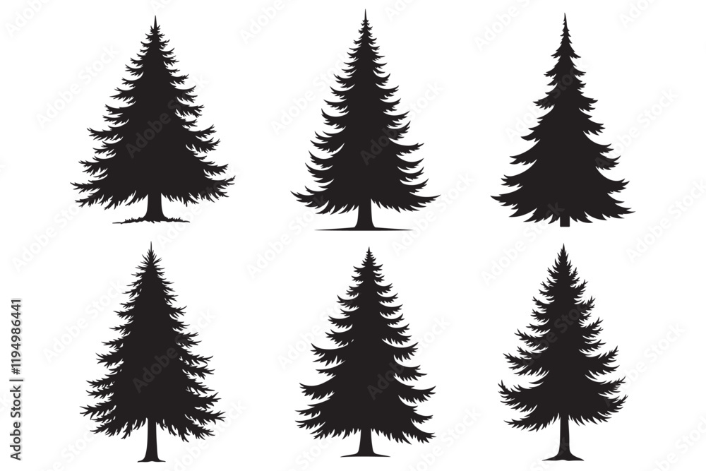 Pine Tree Vector Set Pine Tree Vector Set