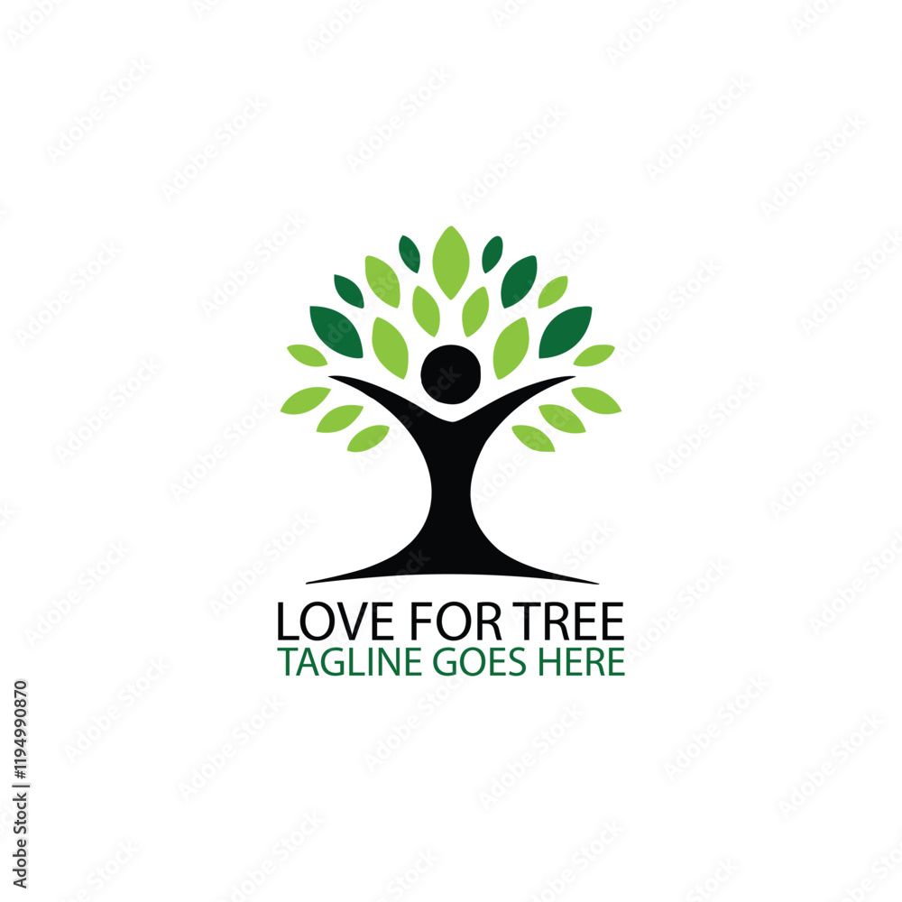 Obraz premium Love For Tree Logo Design