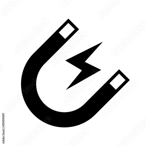 Magnetic attraction, magnet, attract icon on transparent background 