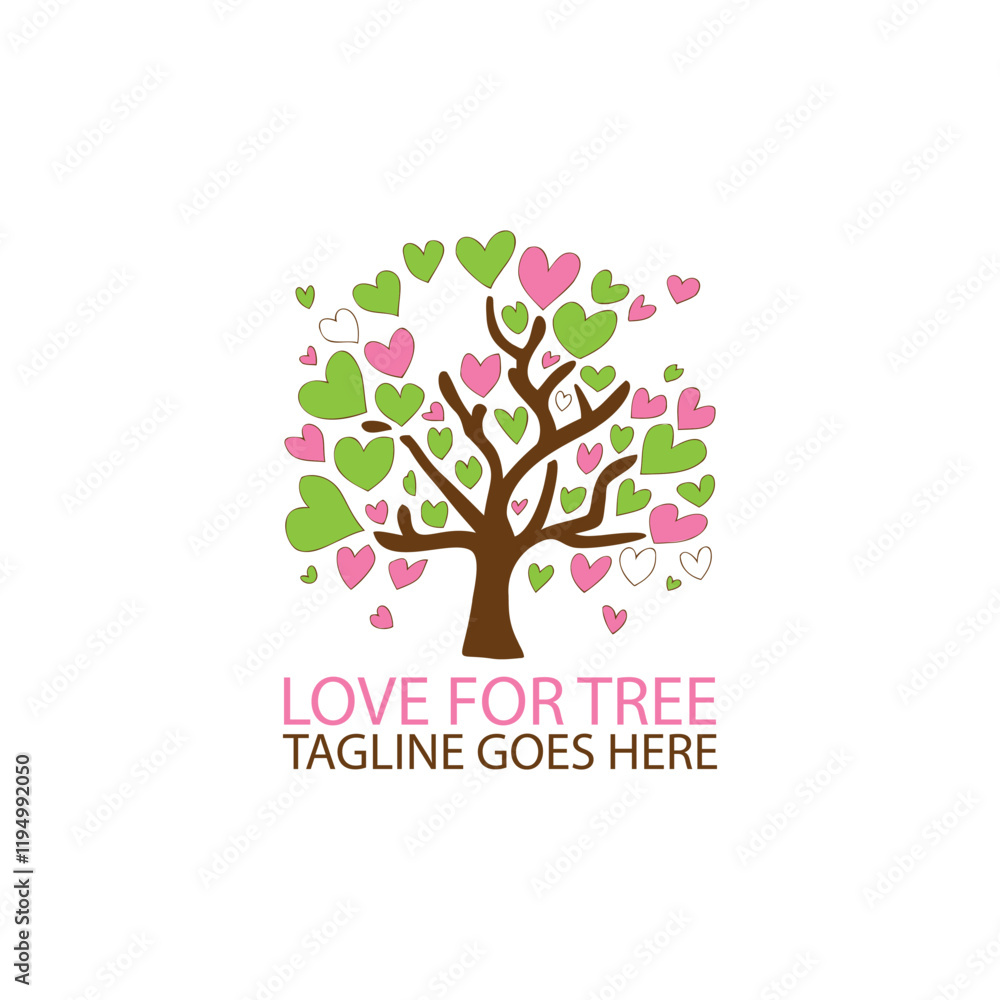 Obraz premium Love For Tree Logo Design