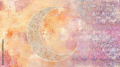 Wallpaper Mural Crescent Moon on a Pastel Background Torontodigital.ca