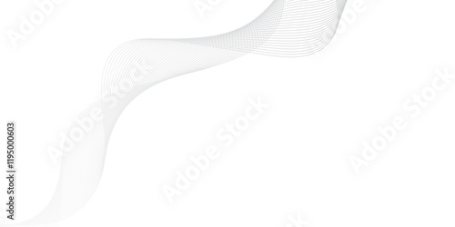 abstract Grey wave line background on white background.