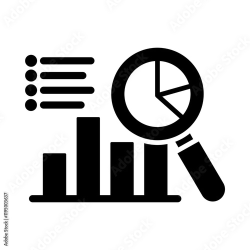 Statistical Analysis – Graph and Magnifying Glass Representing Data Insights and Patterns