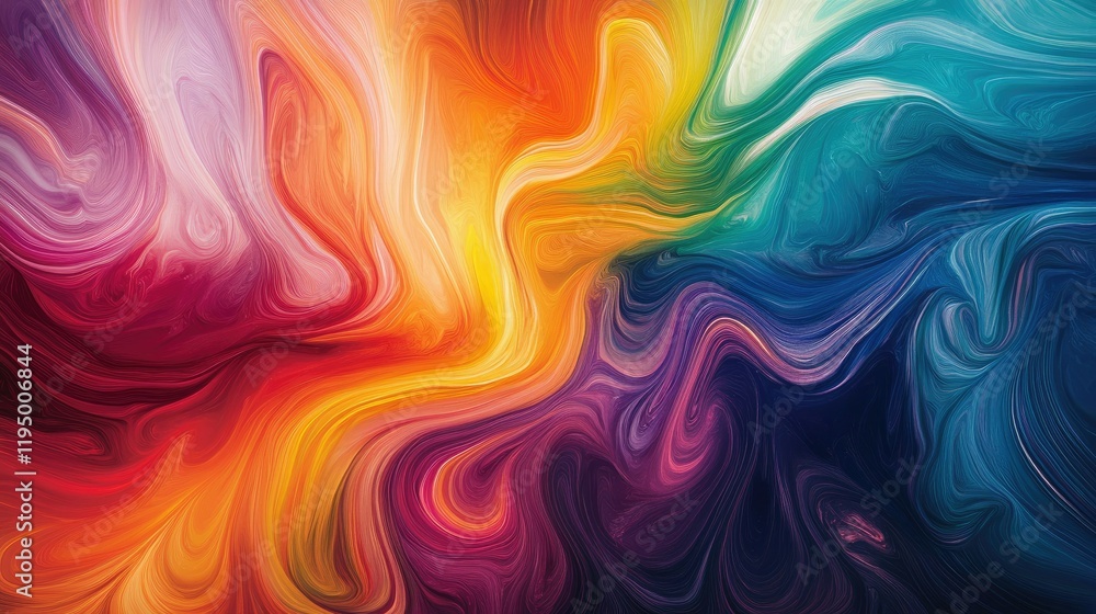 Bold and vibrant rainbow-colored swirls blending into a smooth gradient, highlighting inclusivity, with room for copy Bold and vibrant rainbow-colored swirls blending into a smooth gradient, highlighting inclusivity, with room for copy
