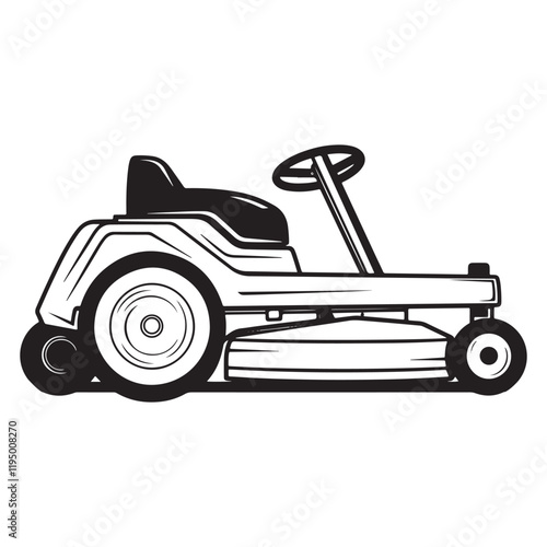 lawn mower icon silhouette vector illustration
