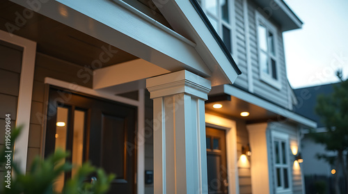 Wallpaper Mural Elegant Home Exterior at Dusk: Modern Architectural Design and Landscaping Torontodigital.ca